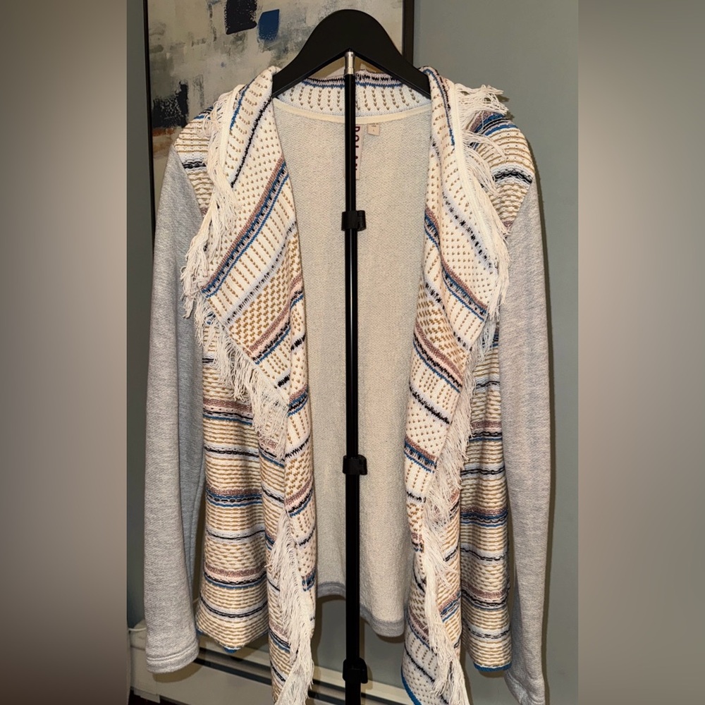 Dolan Anthropologie Left Coast light fleece and knit sweater Women’s Large. - Picture 2 of 8